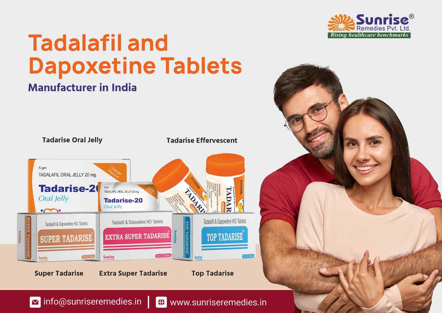 Tadalafil and Dapoxetine Products Manufacturer in India